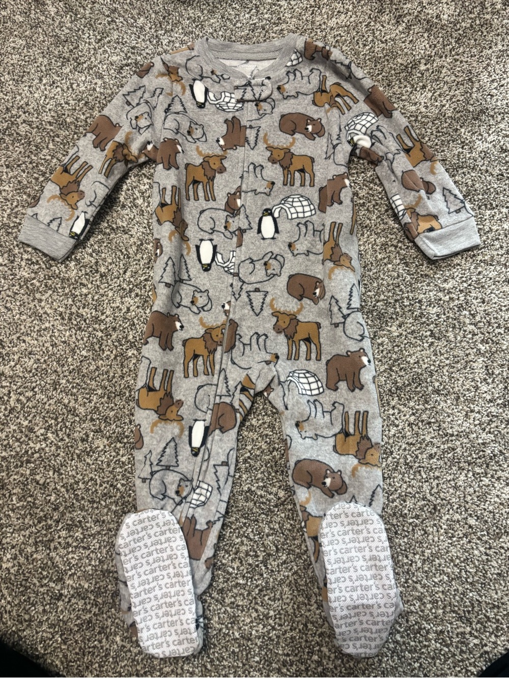 Carter's baby-boys Loose-Fit Fleece Footed Pajamas